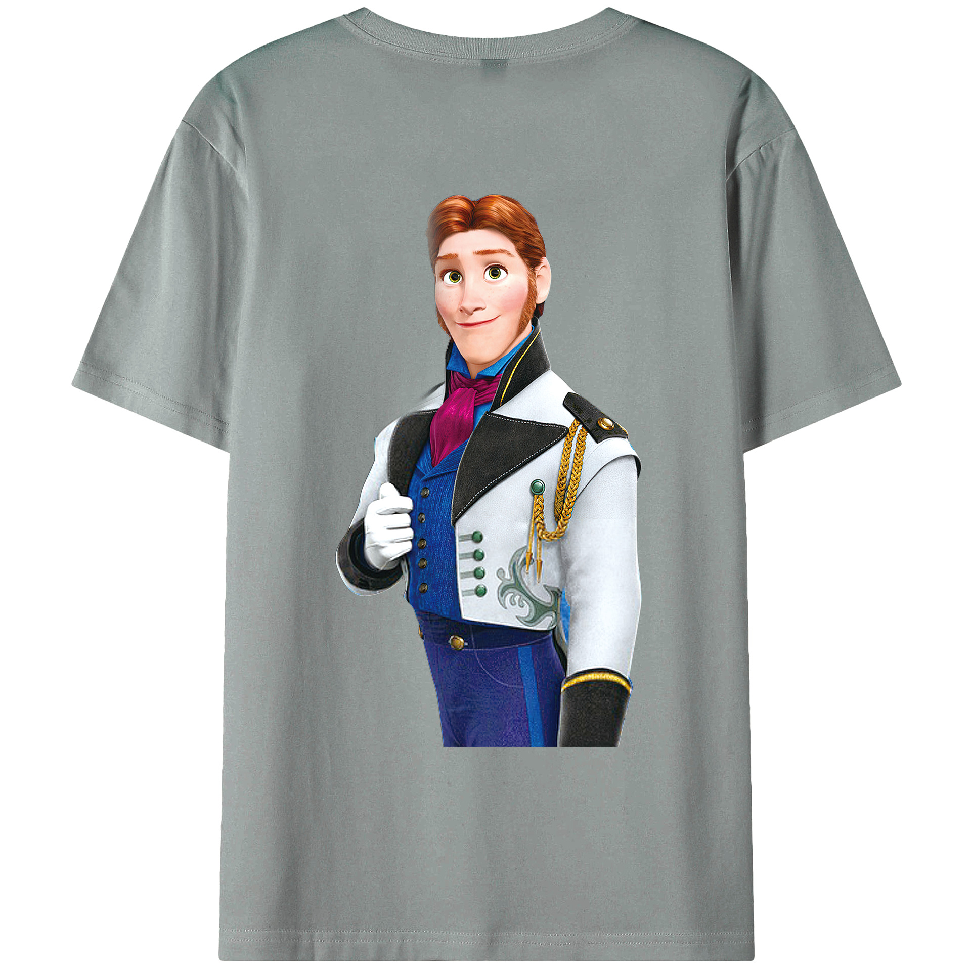 （画像用） アナと雪の女王 アンナ エルサ Frozen Anna Elsa 綿100％ メンズ半袖Tシャツ（バックプリント） 通気性